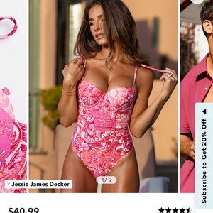 Cupshe Pink Paisley Swimsuit